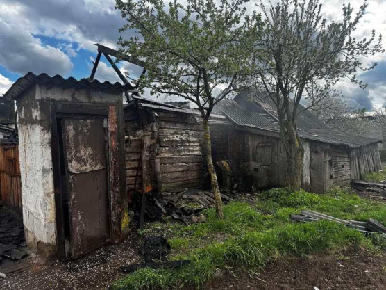 В Сморгонском районе горела хозпостройка 