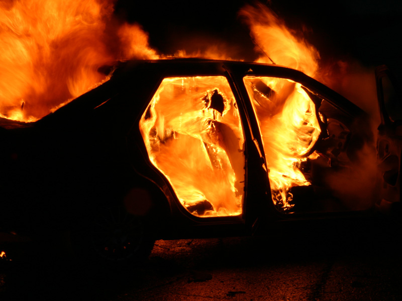 В Сморгони горел автомобиль