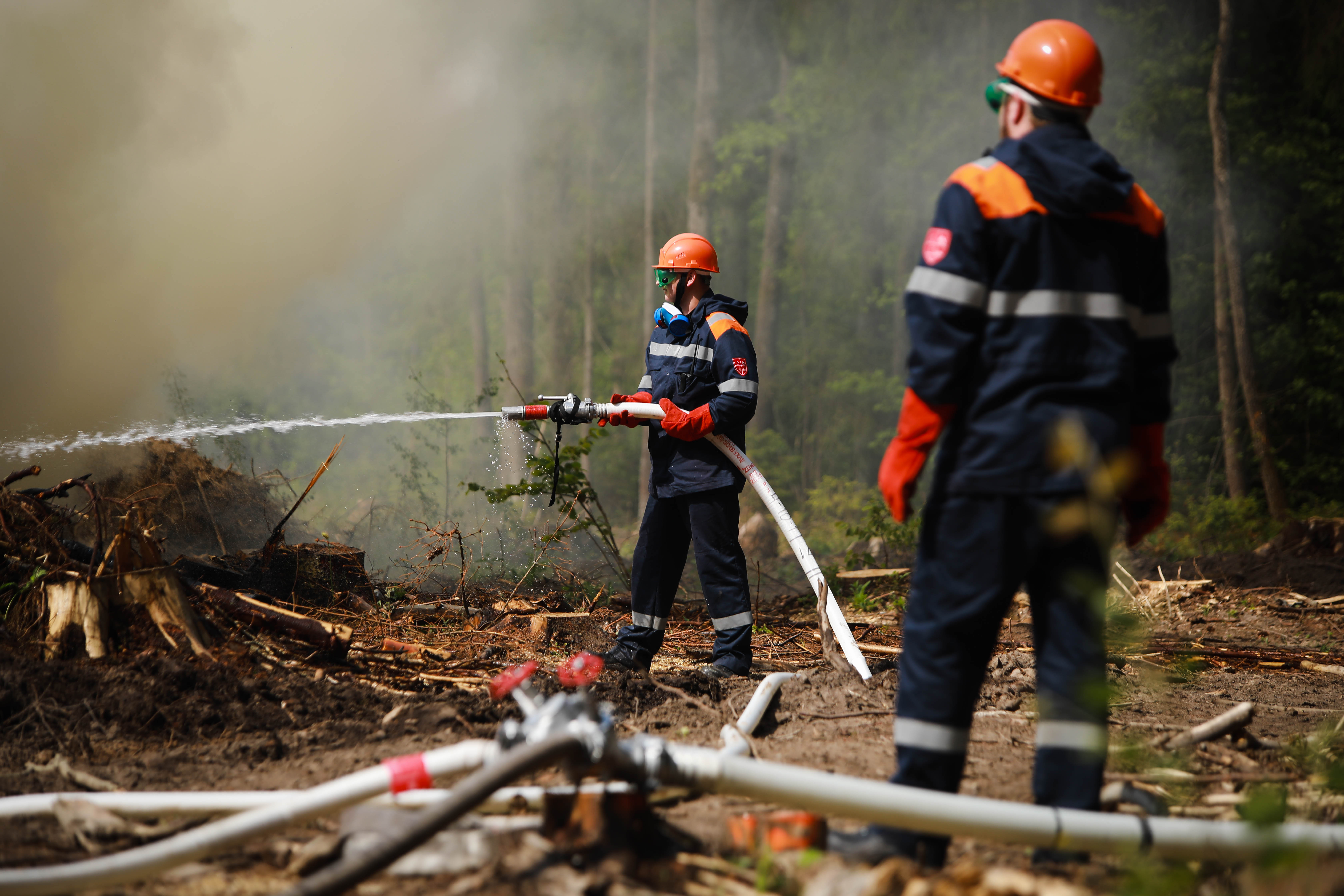 Работники лесхоза ликвидировали лесной пожар в пригороде Сморгони