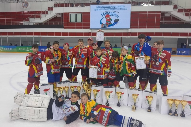 Команда «Ледовые рыцари» из Сморгонского района стала обладателем «серебряных» наград на республиканских соревнованиях по хоккею «Золотая шайба»