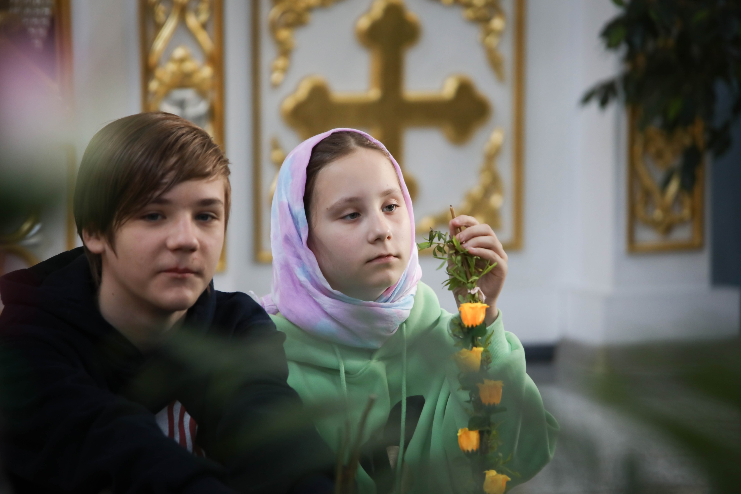 Смотрите, как православные верующие празднуют Вербное воскресенье. Фоторепортаж из храма в Сморгони